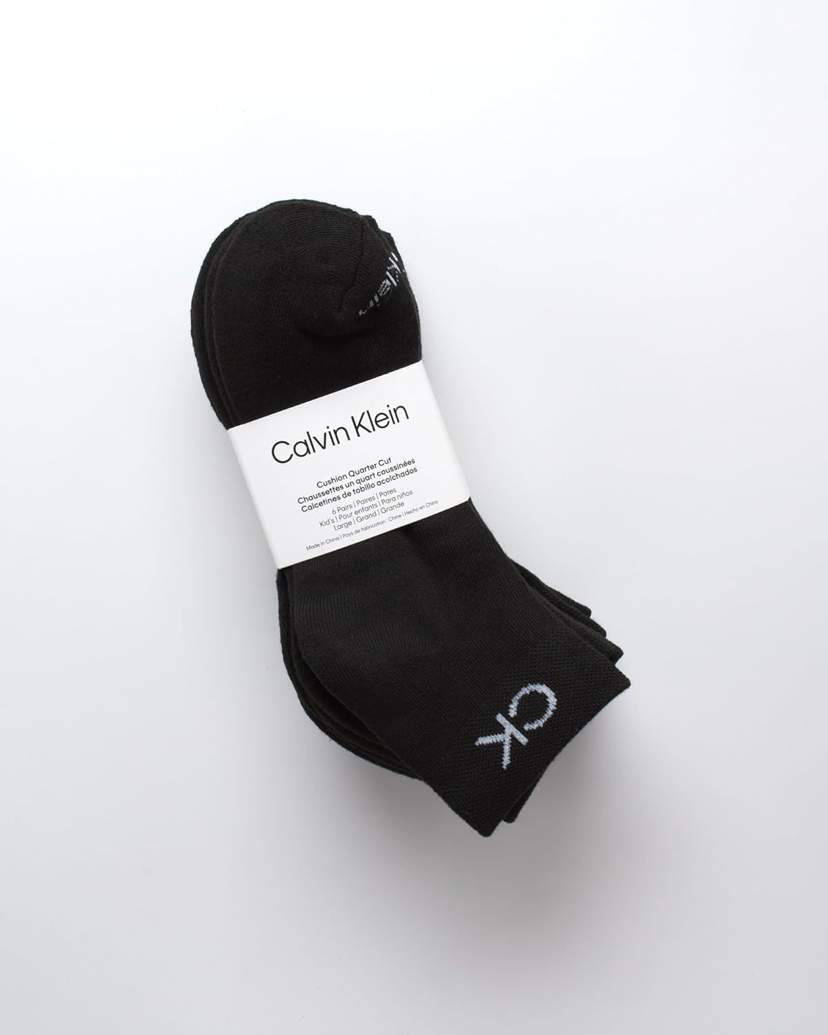 Носки Calvin Klein Boys Quarter Socks - 6 упаковок комфортных эластичных носков с мягкой подкладкой для мальчиков., Black — фото 2