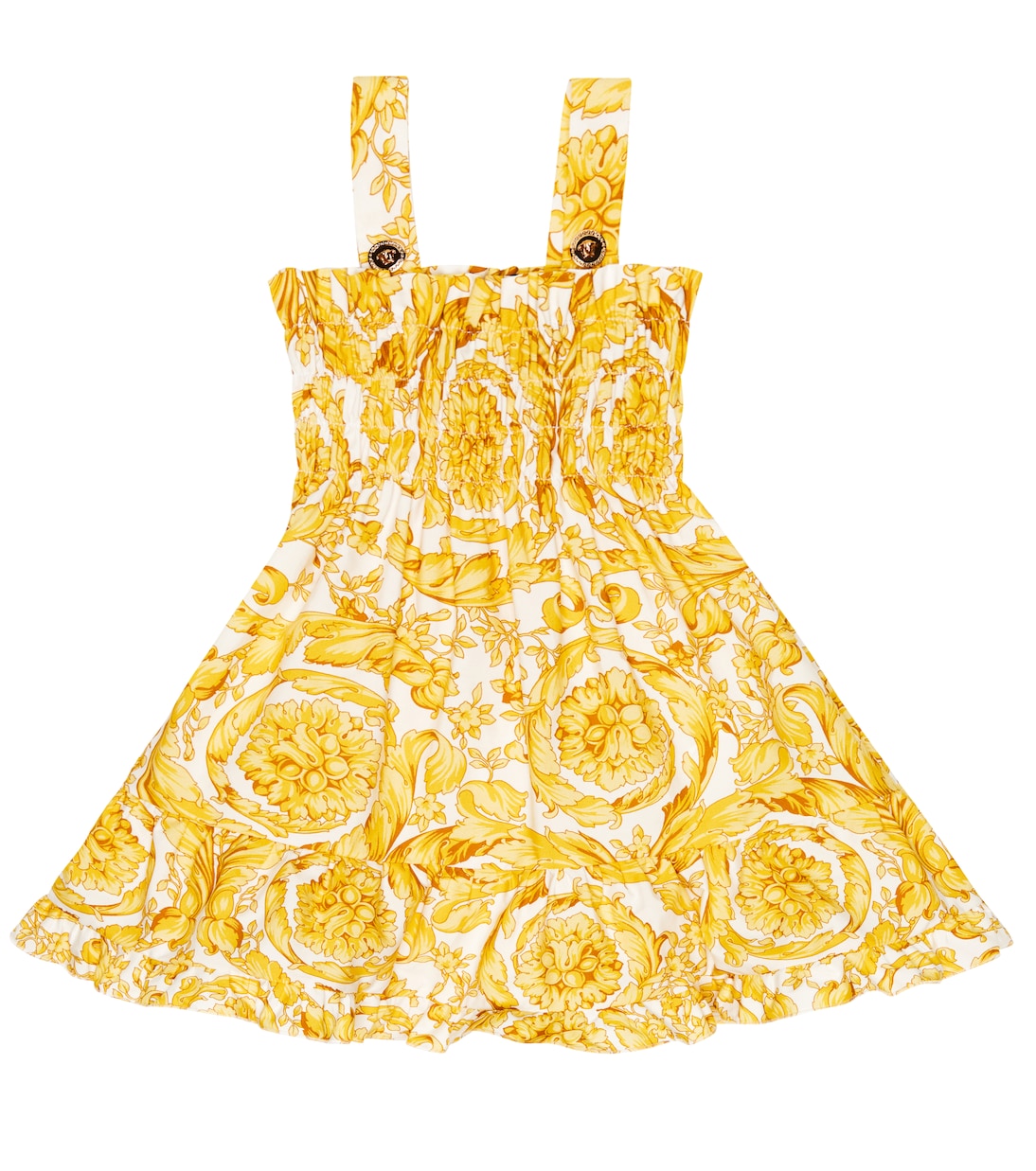 

Платье из хлопка Baby Barocco Versace Kids, Bianco+Oro