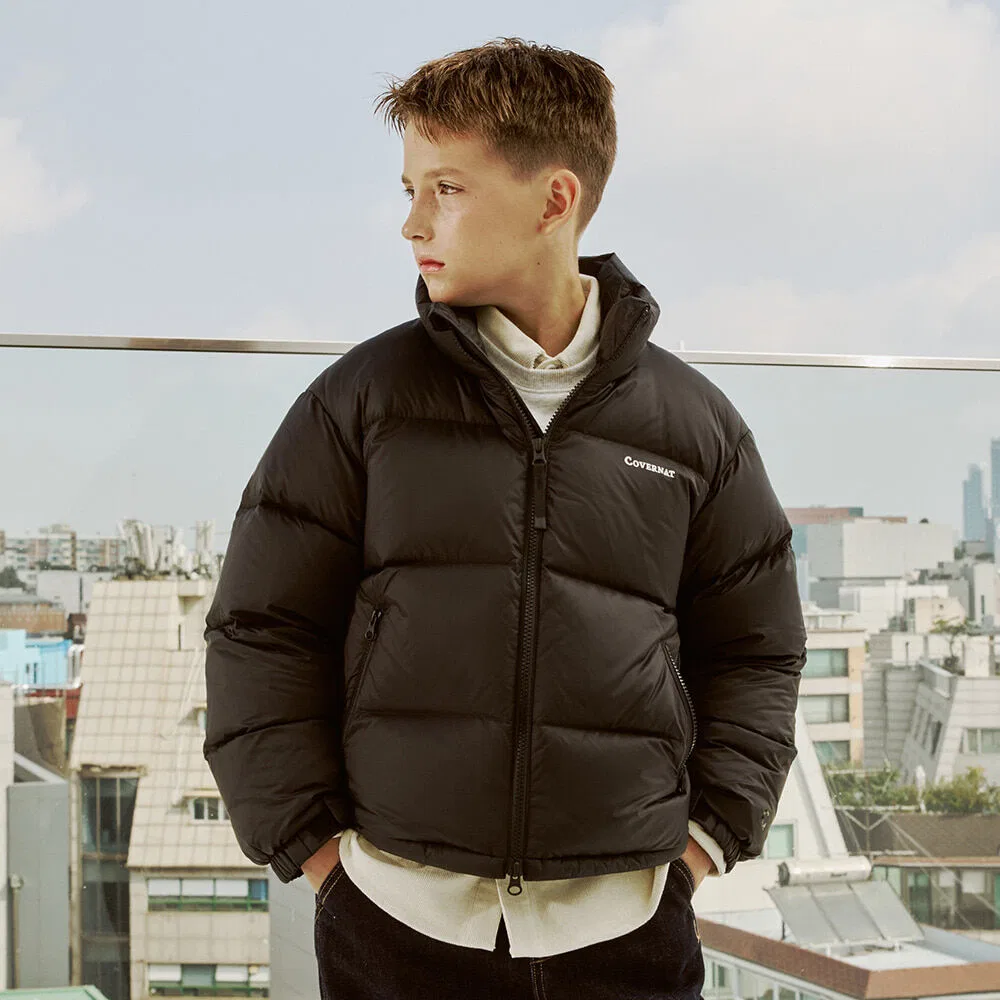 Детский короткий пуховик чёрный от Covernat Kids