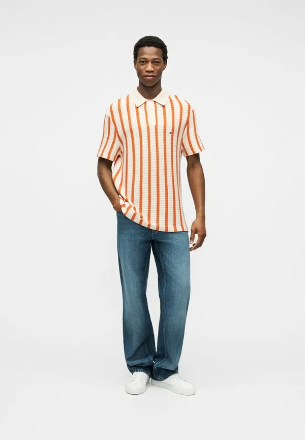 Свободная рубашка-поло свободного кроя Tommy Hilfiger, Muslin/Brilliant Orange — фото 2