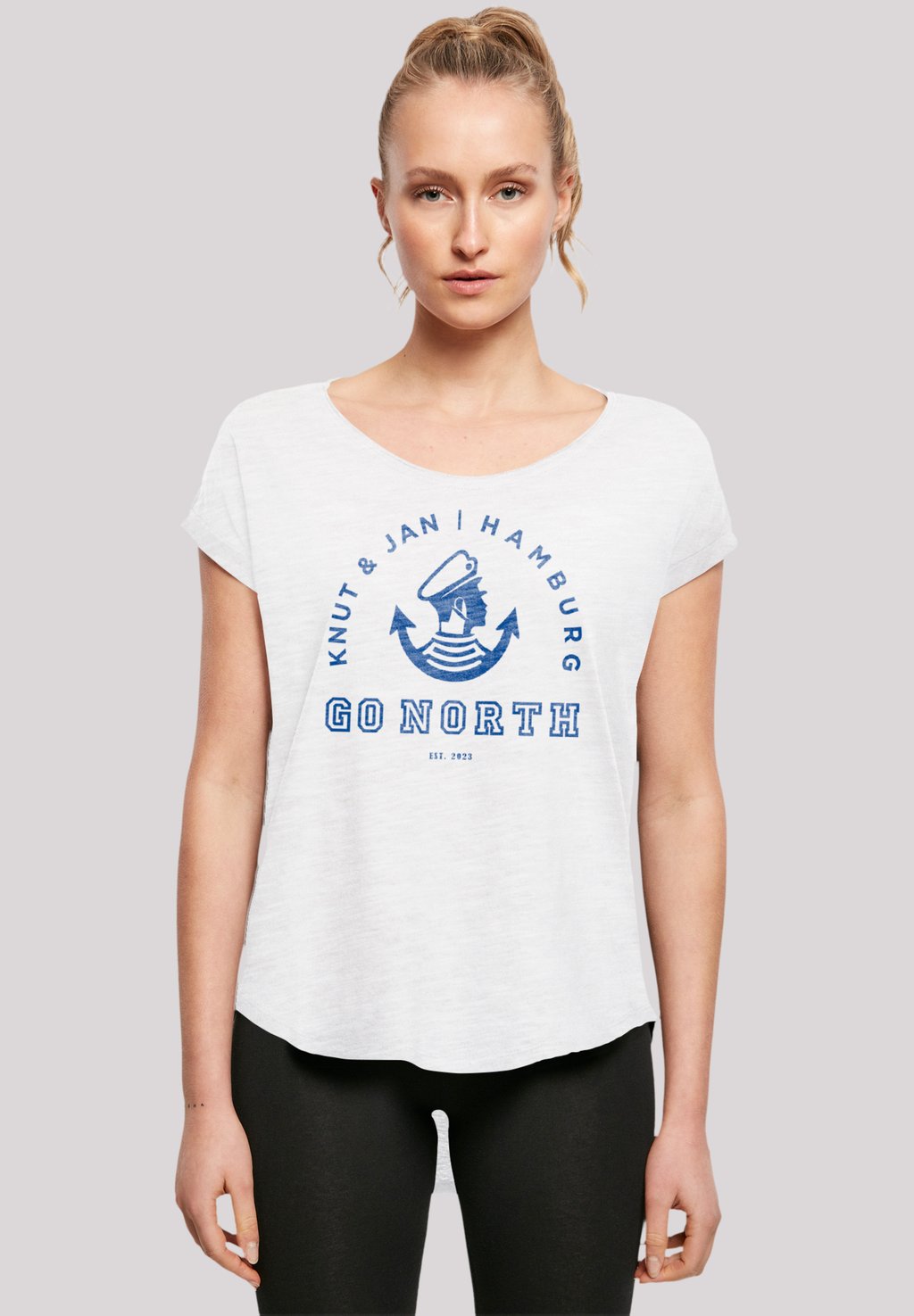 

Футболка с принтом GO NORTH KNUT & JAN HAMBURG LOGO F4NT4STIC, белый