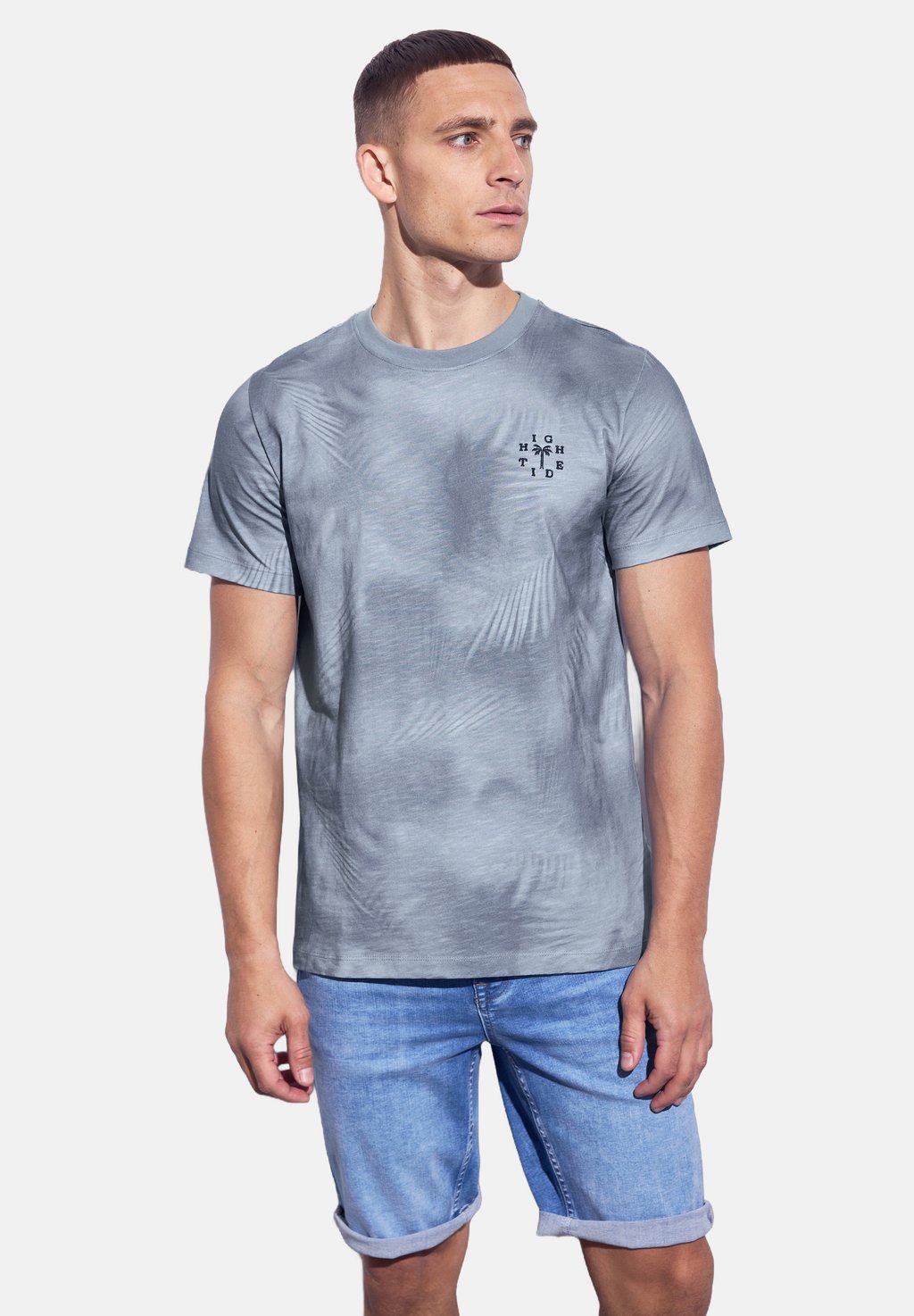 

Футболка с принтом GEMUSTERTES CREWNECK Street One MEN, темно-синий