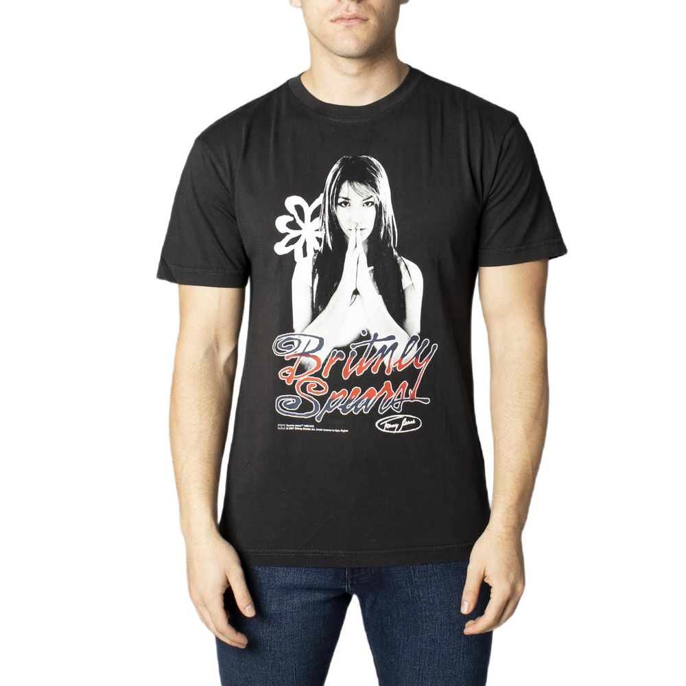 

Черная хлопковая футболка Tommy Jeans