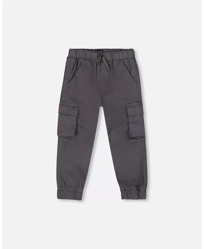 

Брюки-джоггеры карго Boy Twill темно-серые Deux Par Deux