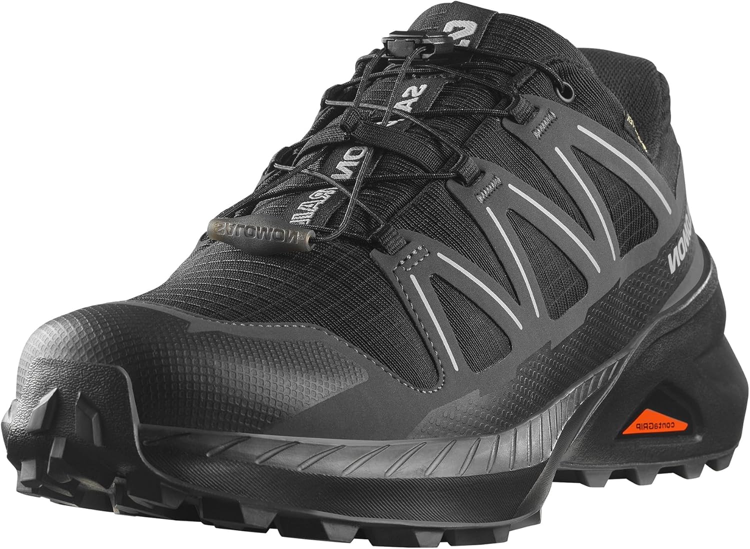 Кроссовки для трейлраннинга Salomon Men's Speedcross Peak Gore-Tex, водонепроницаемые, для бездорожья, походов и длительных трейлов, Black/Black/Asphalt — фото 3