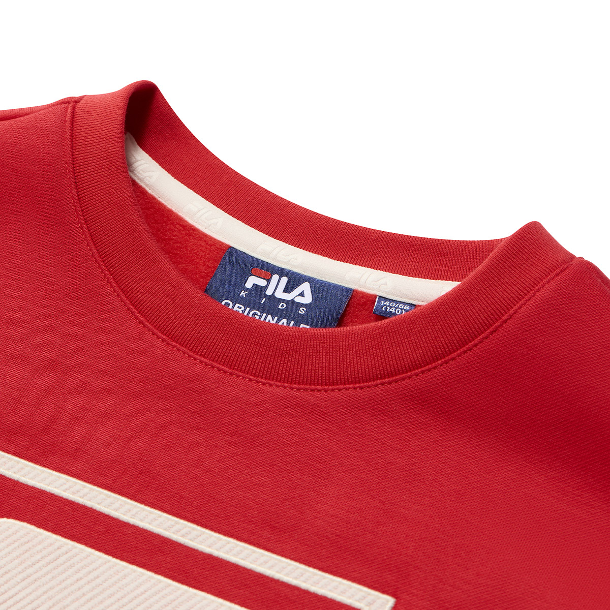 FILA KIDS Свитшот 25 осень зима флисовая подкладка термо классический свитшот Legend Red — фото 2