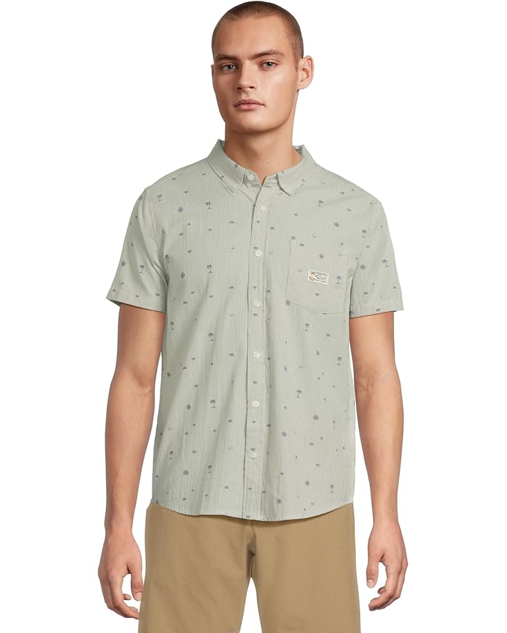 

Мужская рубашка RVCA Exotica Seersucker с коротким рукавом, Green Tea