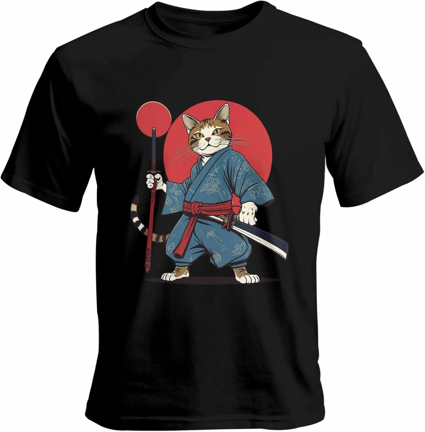 

Мужская футболка с коротким рукавом и принтом японского кота, S-3XL Quibro Zynth