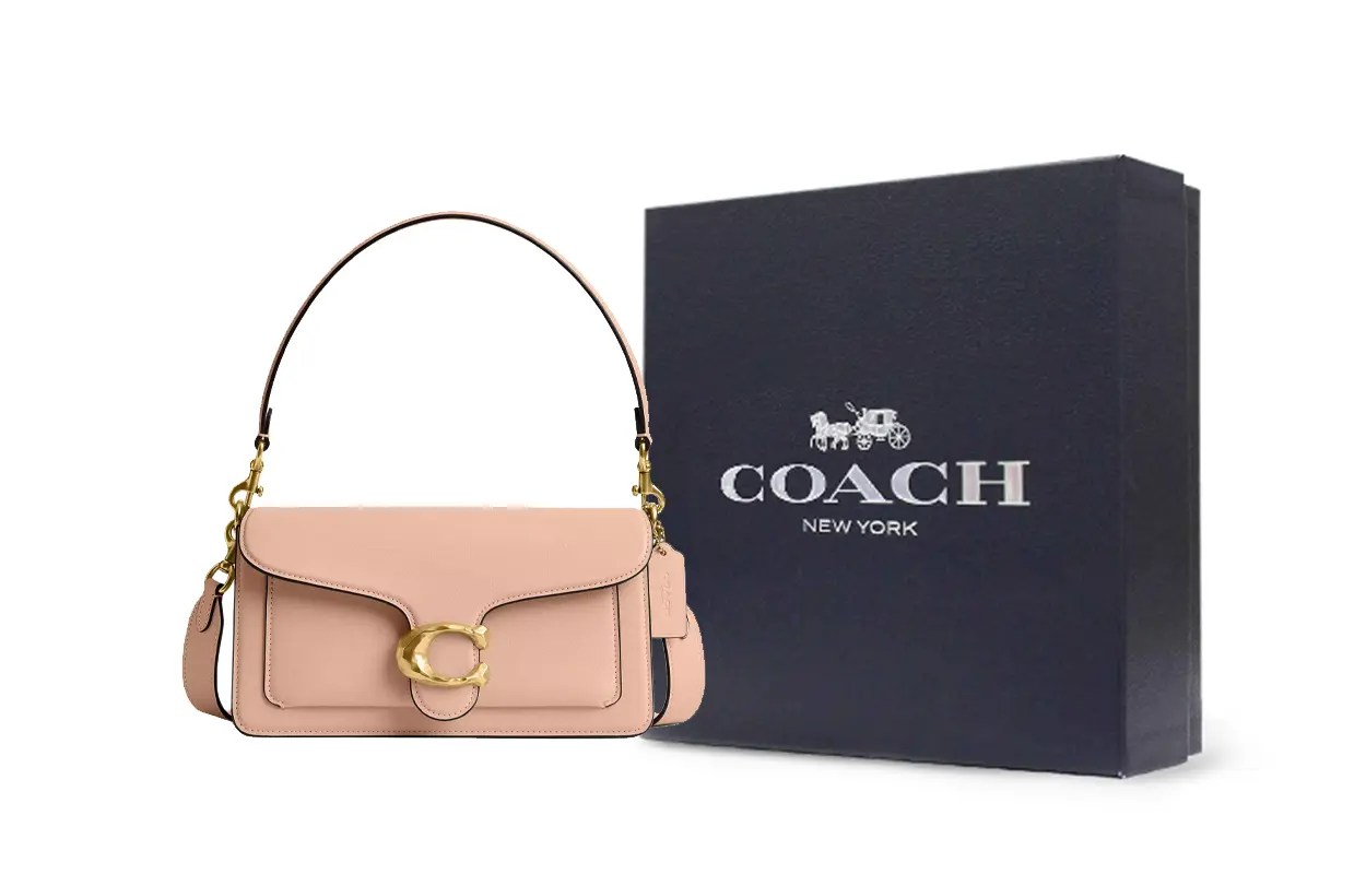 

COACH Кожаная сумка Tabby с одним плечевым ремнем средний размер женская кремовая