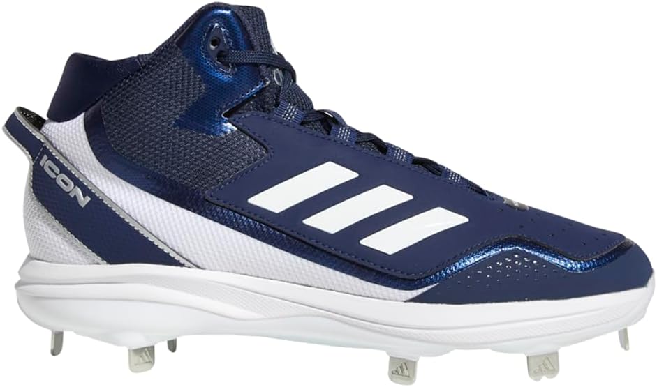 Бейсбольные кроссовки Adidas Icon 7 Mid для мужчин, синий/белый/металлик — фото 2