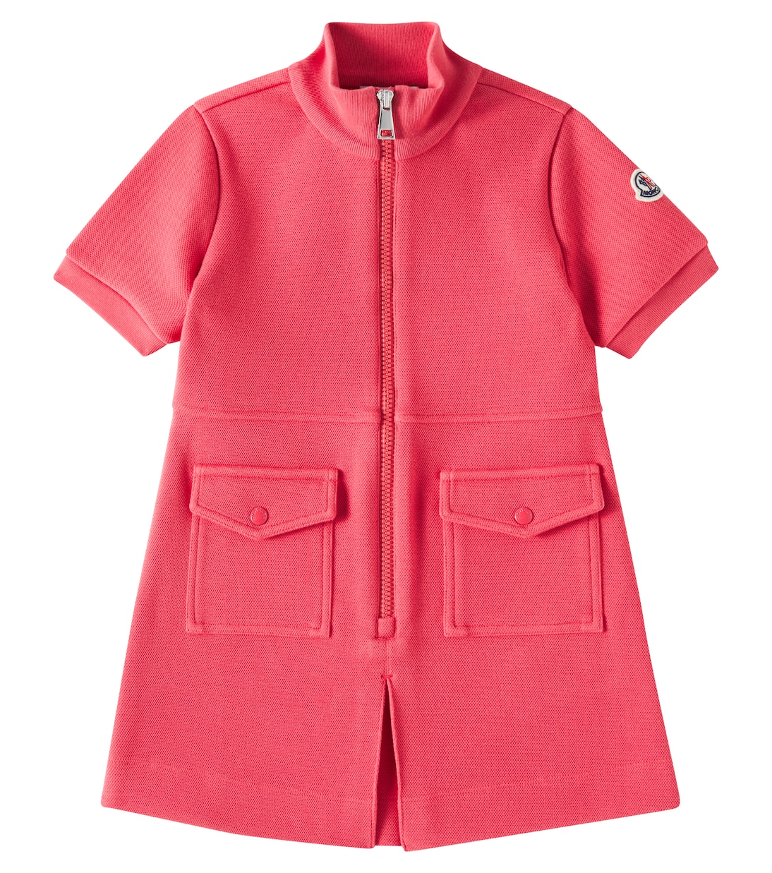 

Хлопковое платье из пике Moncler Enfant, красный