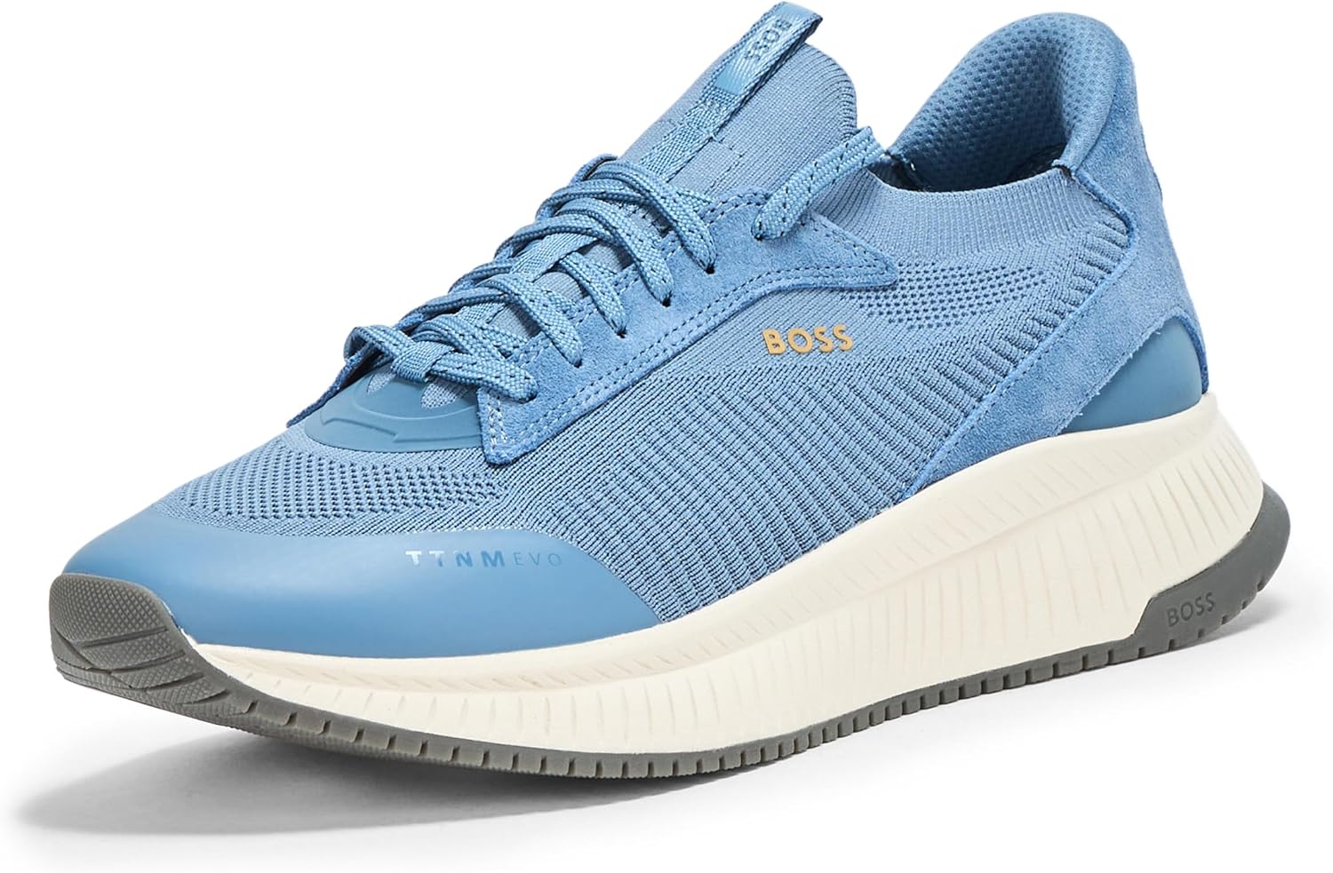 

BOSS мужские современные кроссовки для бега с вязаной структурой, Dessert Blue