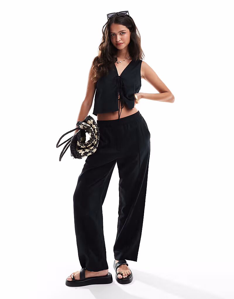 

Широкие брюки из льняной смеси Abercrombie & Fitch