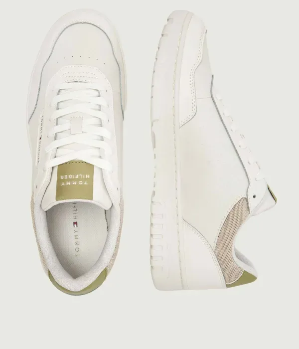 Кожаные кроссовки BASKET CORE LITE LTH Tommy Hilfiger, экрю — фото 4