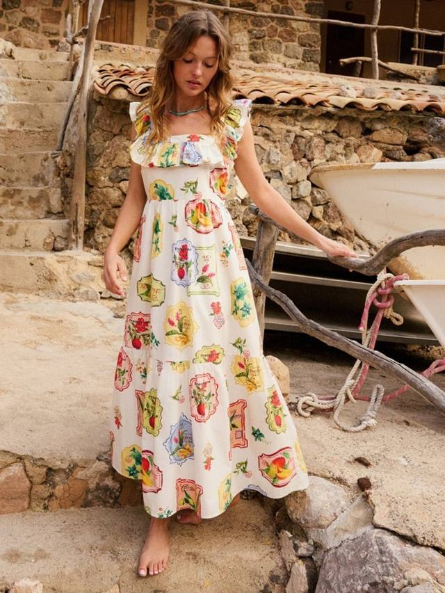 

Винтажное миди-платье Cassidy Nobody's Child, White/Multi