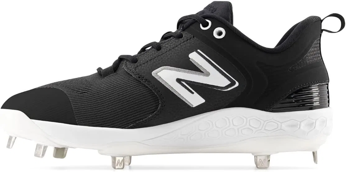 Мужские бейсбольные кроссовки New Balance Fresh Foam X 3000 V6 Metal, 2-Black White — фото 3