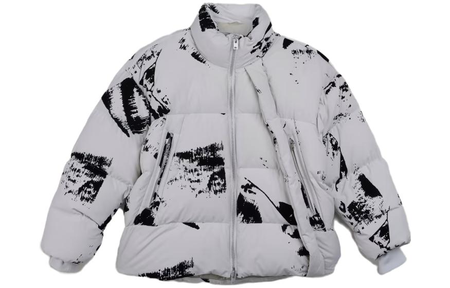 

Y-3 Куртка стеганая с принтом краски, Track Gray
