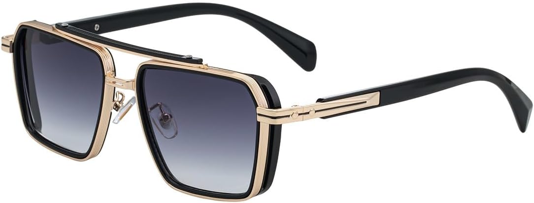 

Солнцезащитные очки в стиле ретро квадратной оправы для мужчин, авангардная квадратная форма, очки для вождения на открытом воздухе с защитой от УФ-излучения GJKTFNJIF, 2