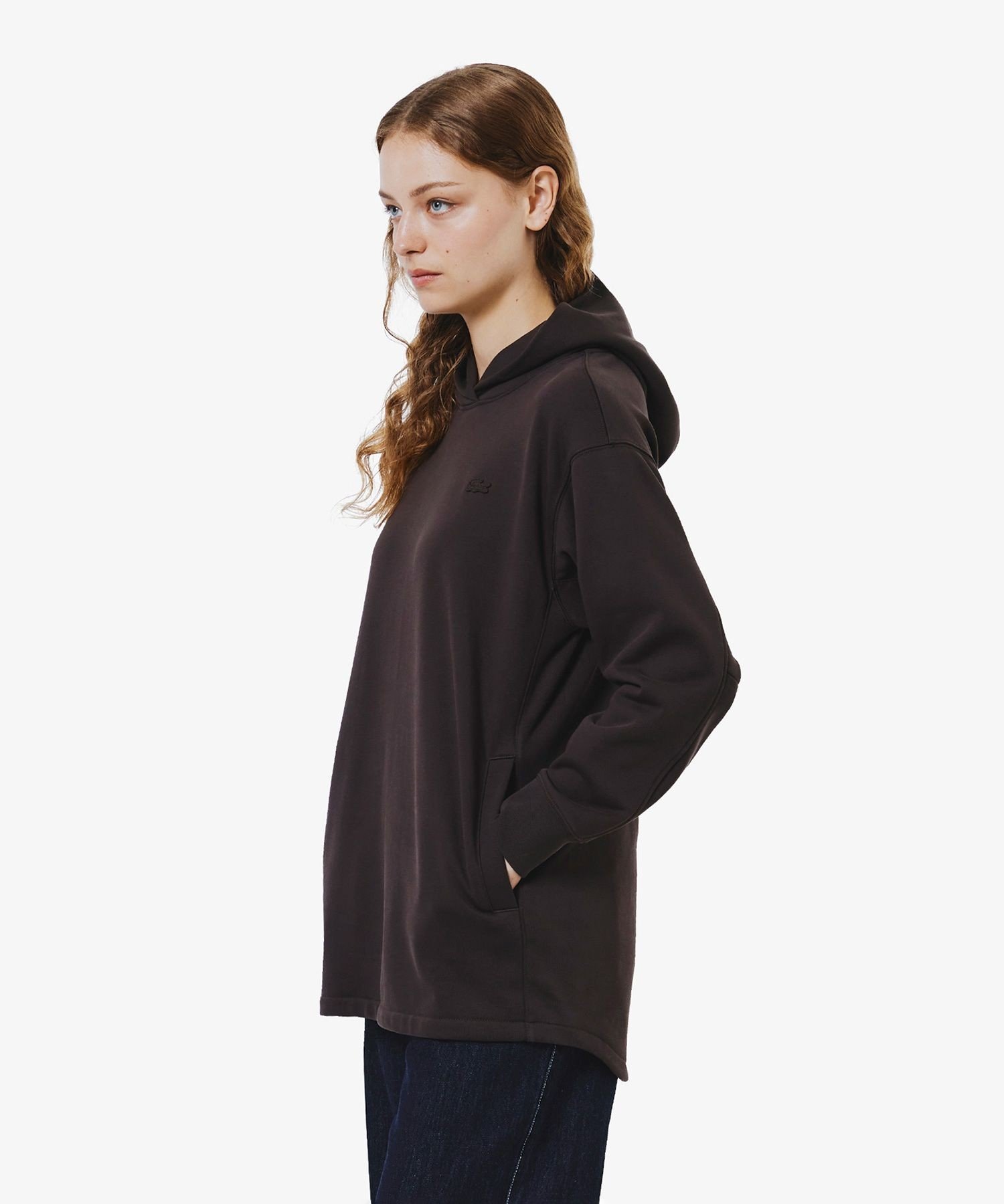 Толстовка LACOSTE с капюшоном, ворсистая подкладка, Dark Brown — фото 3