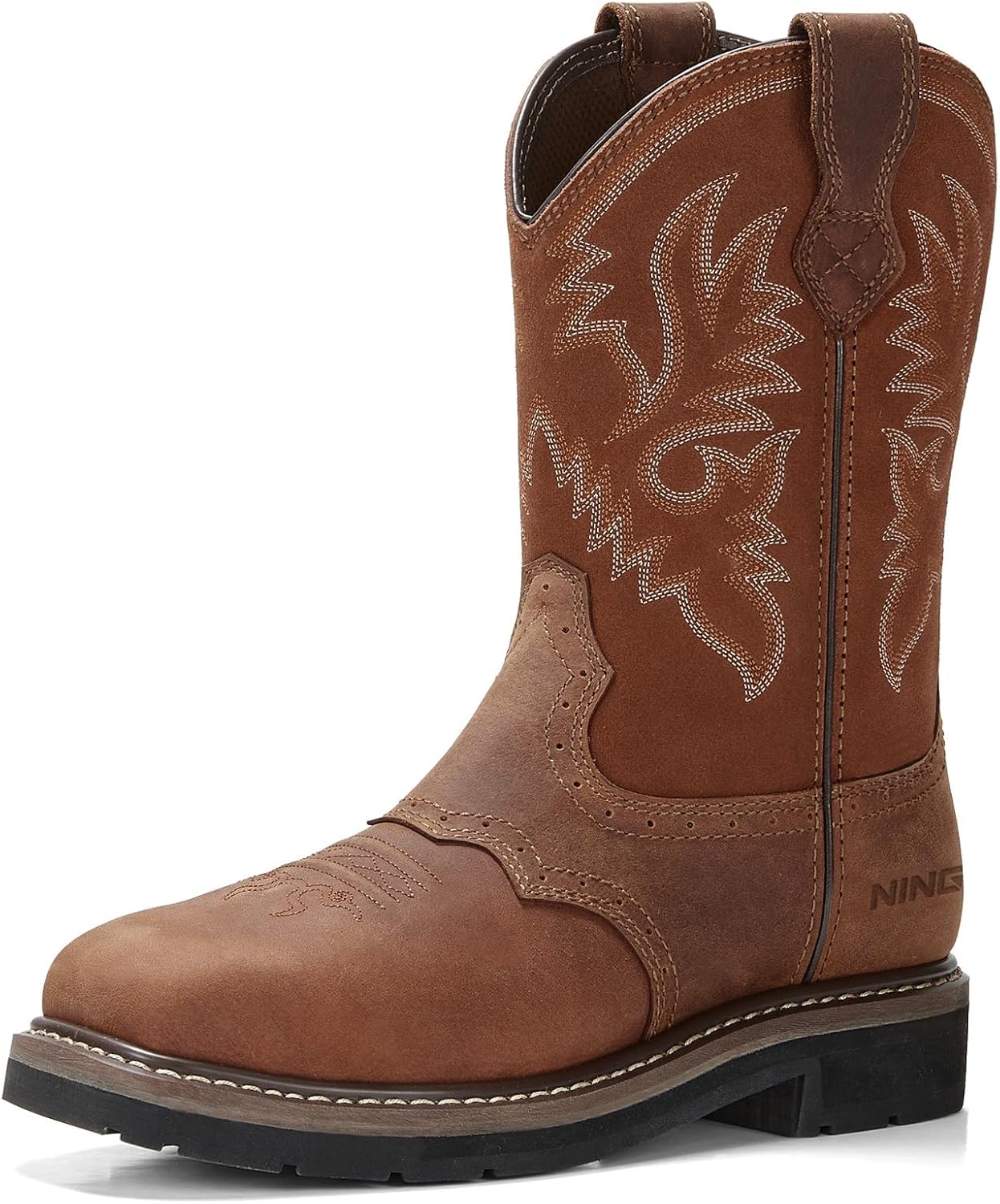 

Рабочие ботинки HISEA NINGO со стальным носком для мужчин, водонепроницаемые ковбойские сапоги