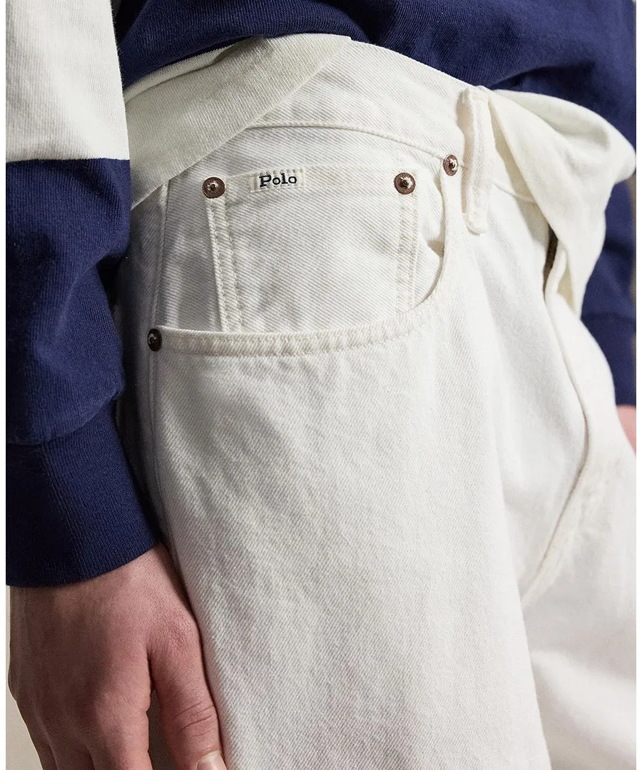 Мужские джинсы Rivington Relaxed Polo Ralph Lauren, белый — фото 4