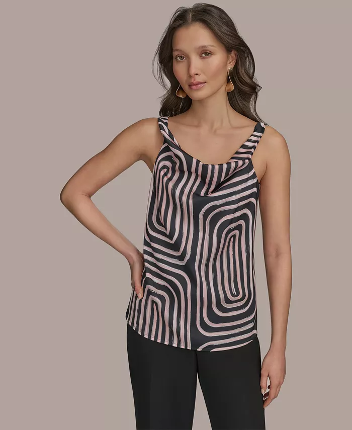 

Женский топ-камизоль с воротником-хомутом, размеры Regular и Petite Donna Karan New York, черный