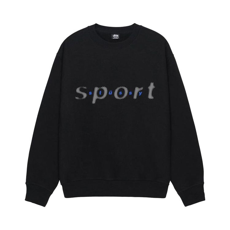 

Толстовка Stussy Dot Sport Crew Sweatshirt 'Back', черный