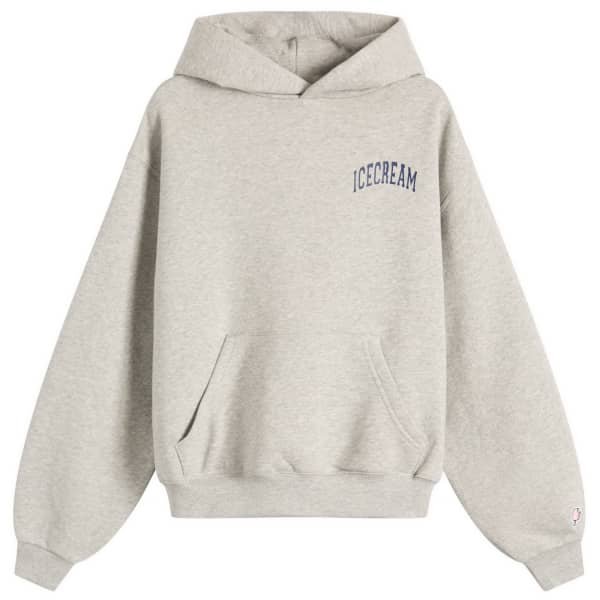 

Укороченная толстовка с капюшоном в стиле колледжа Icecream, серый