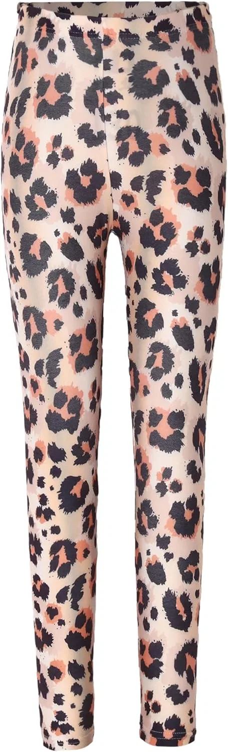 Леггинсы для девочек с высокой талией Xroufi, Yellow Leopard Print
