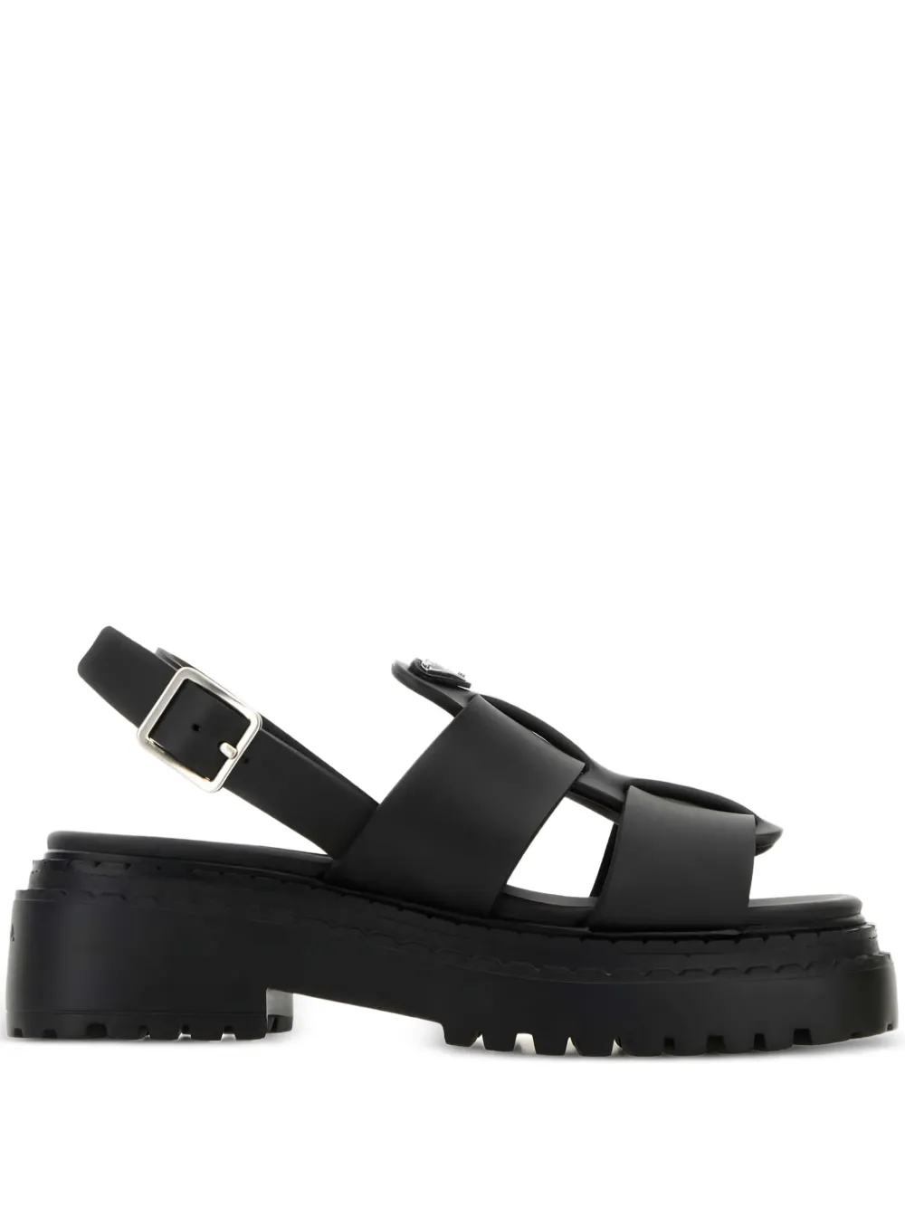 Сандалии на платформе с пряжками Prada, черный