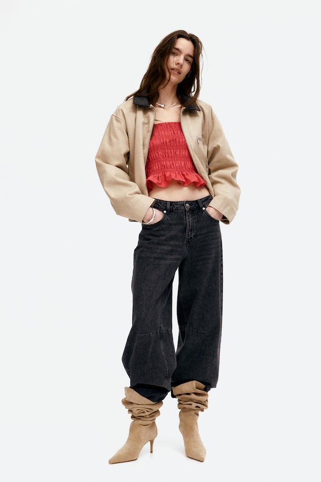 

Топ со сборками H&M, красный