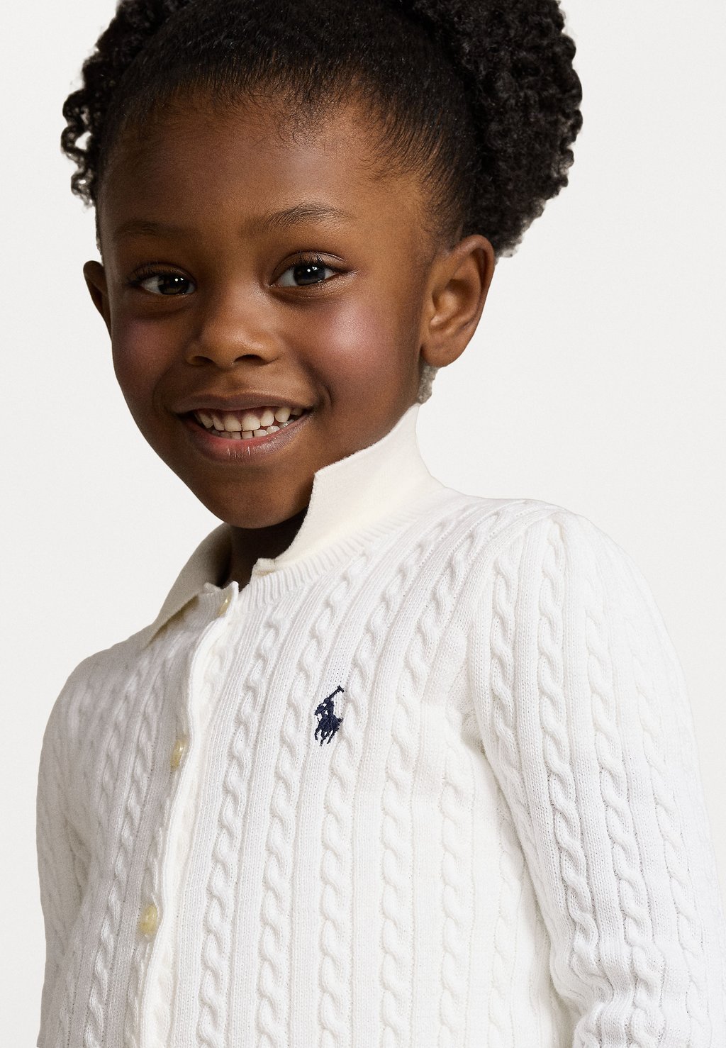 Кардиган MINI CABLE COTTON CARDIGAN Polo Ralph Lauren, белый — фото 3
