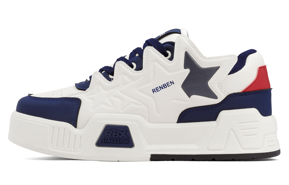 

Высокие противоскользящие и износостойкие низкие кроссовки для скейтбординга RENBEN, черно-красные