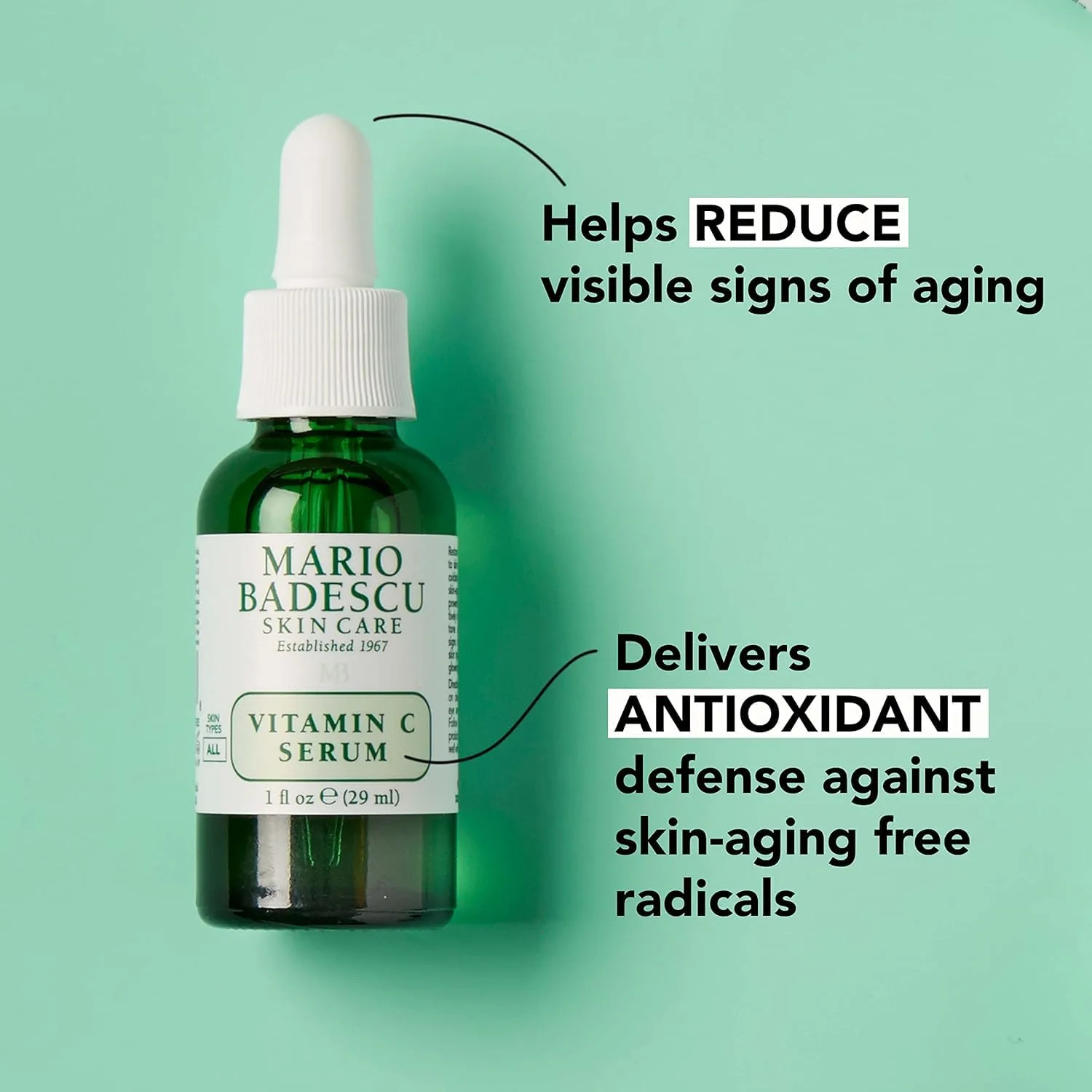 Набор сывороток Mario Badescu Hyaluronic Dew Drops + Vitamin C Serum - увлажняющая и сияющая сыворотка для лица с ниацинамидом, гиалуронатом натрия и коллагеном для всех типов кожи — фото 3