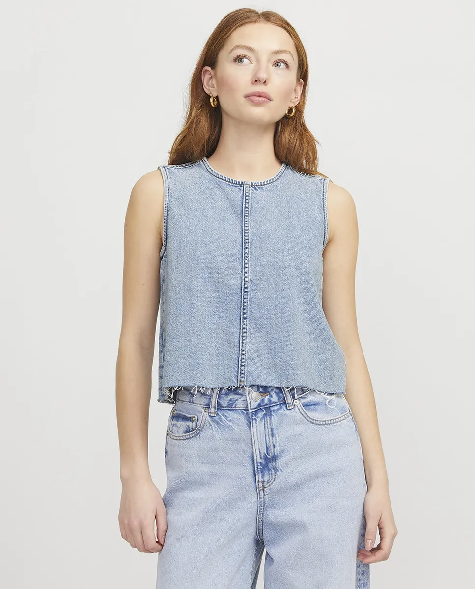 

Ковбойский топ без рукавов Jack & Jones, голубой