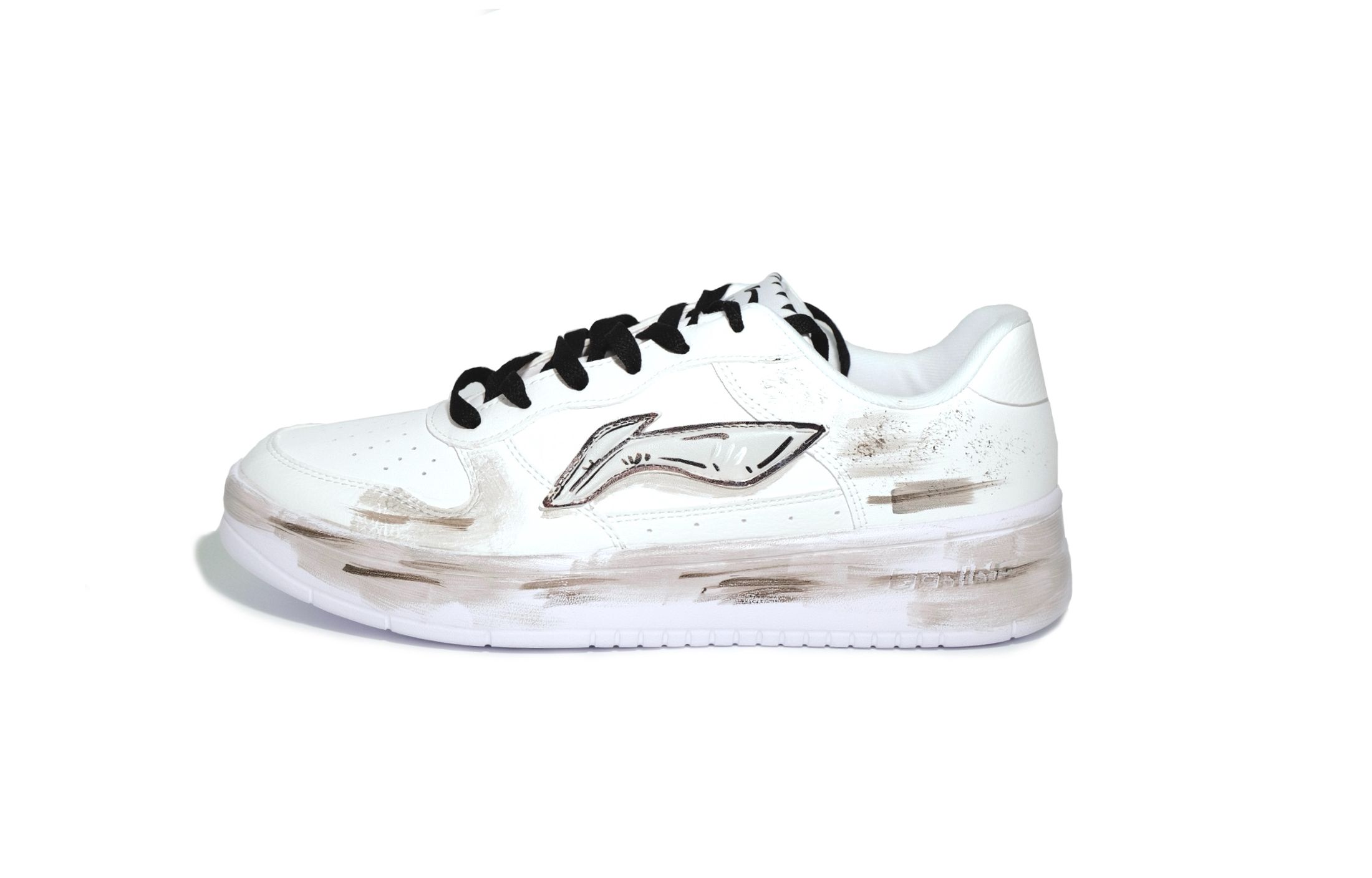 

LINING Кроссовки для скейтборда Pontoon Boats, износостойкие, нескользящие, низкие, мужские, белые