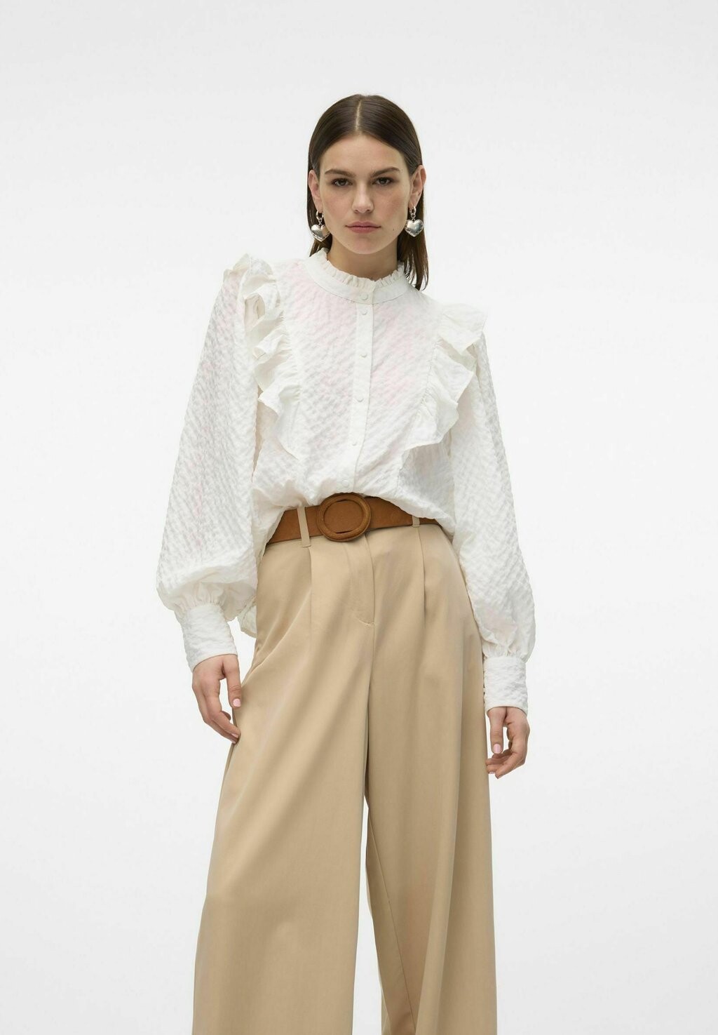 

Блузка-рубашка Vmcira Vero Moda, белоснежная