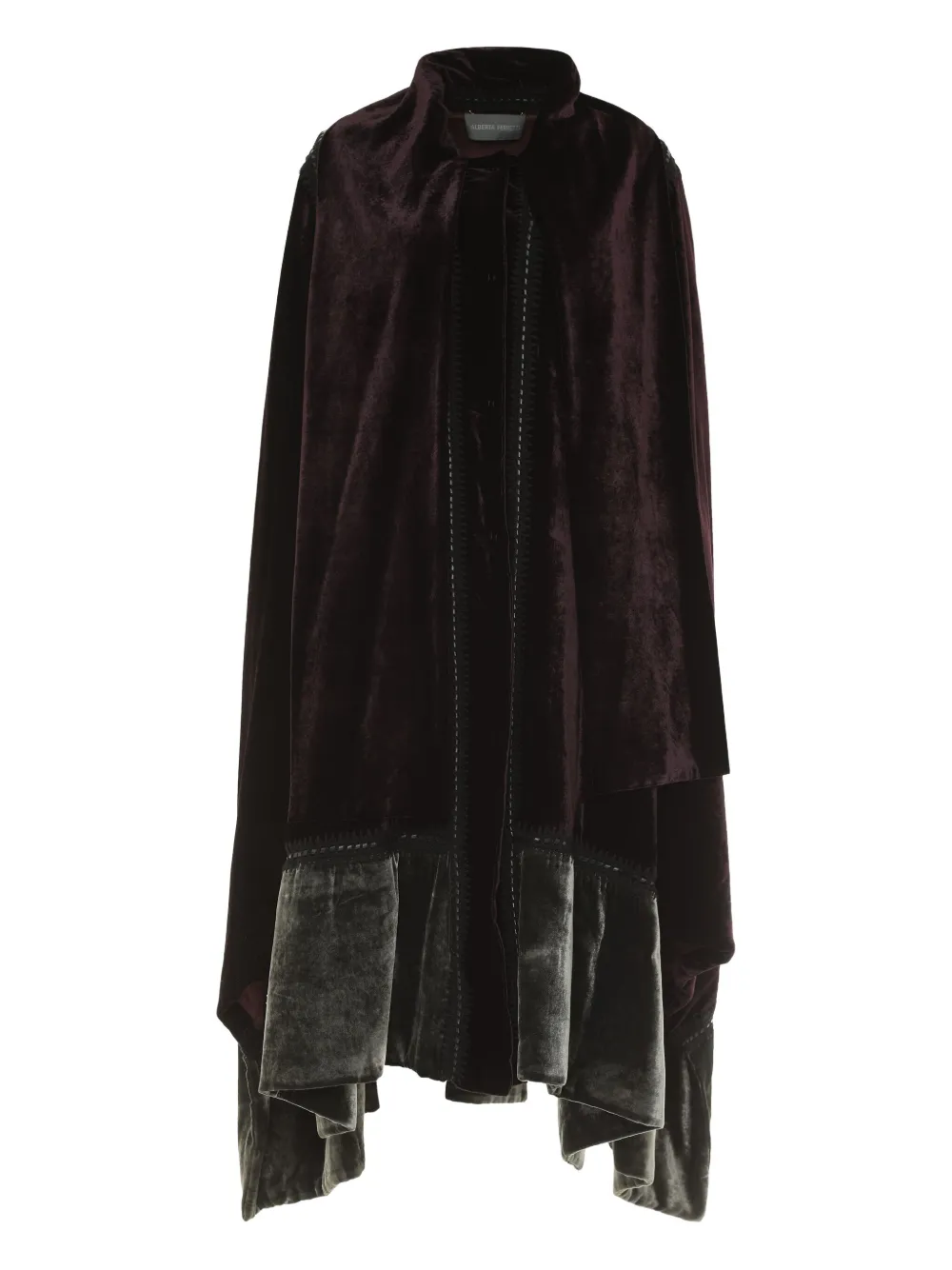 

Бархатная накидка с оборками Alberta Ferretti, коричневый
