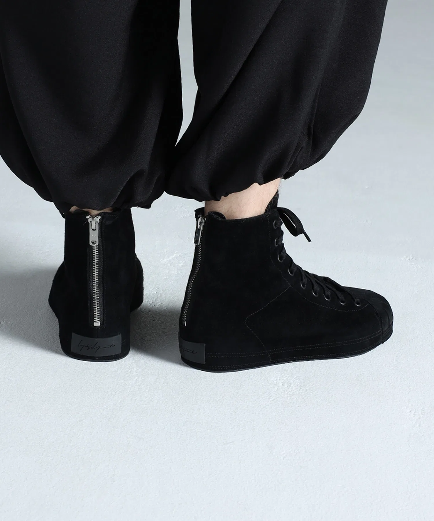 Унисекс высокие замшевые кроссовки Y-3 NIZZASTAR HI чёрные — фото 2