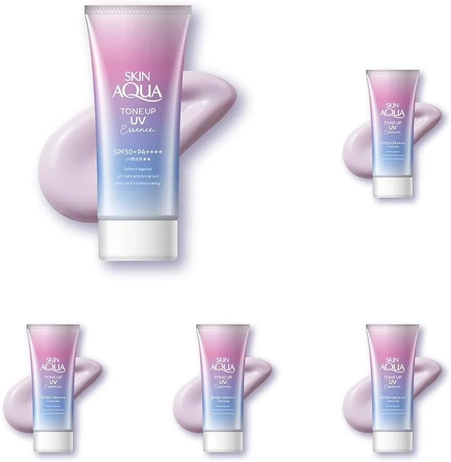Солнцезащитный крем Skin Aqua Tone Up UV Essence SPF50+ PA++++, лавандовый, 80 мл