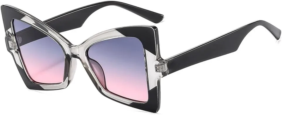 

Солнцезащитные очки UV400 с двухцветной градиентной оправой «кошачий глаз» для женщин и мужчин, для бега и занятий спортом на открытом воздухе UYPTK, Gray