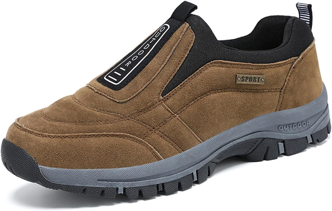 

Мужские походные кроссовки Удобные водонепроницаемые ортопедические обувь для ходьбы Без шнурков для активного отдыха He&Yingmin, коричневый