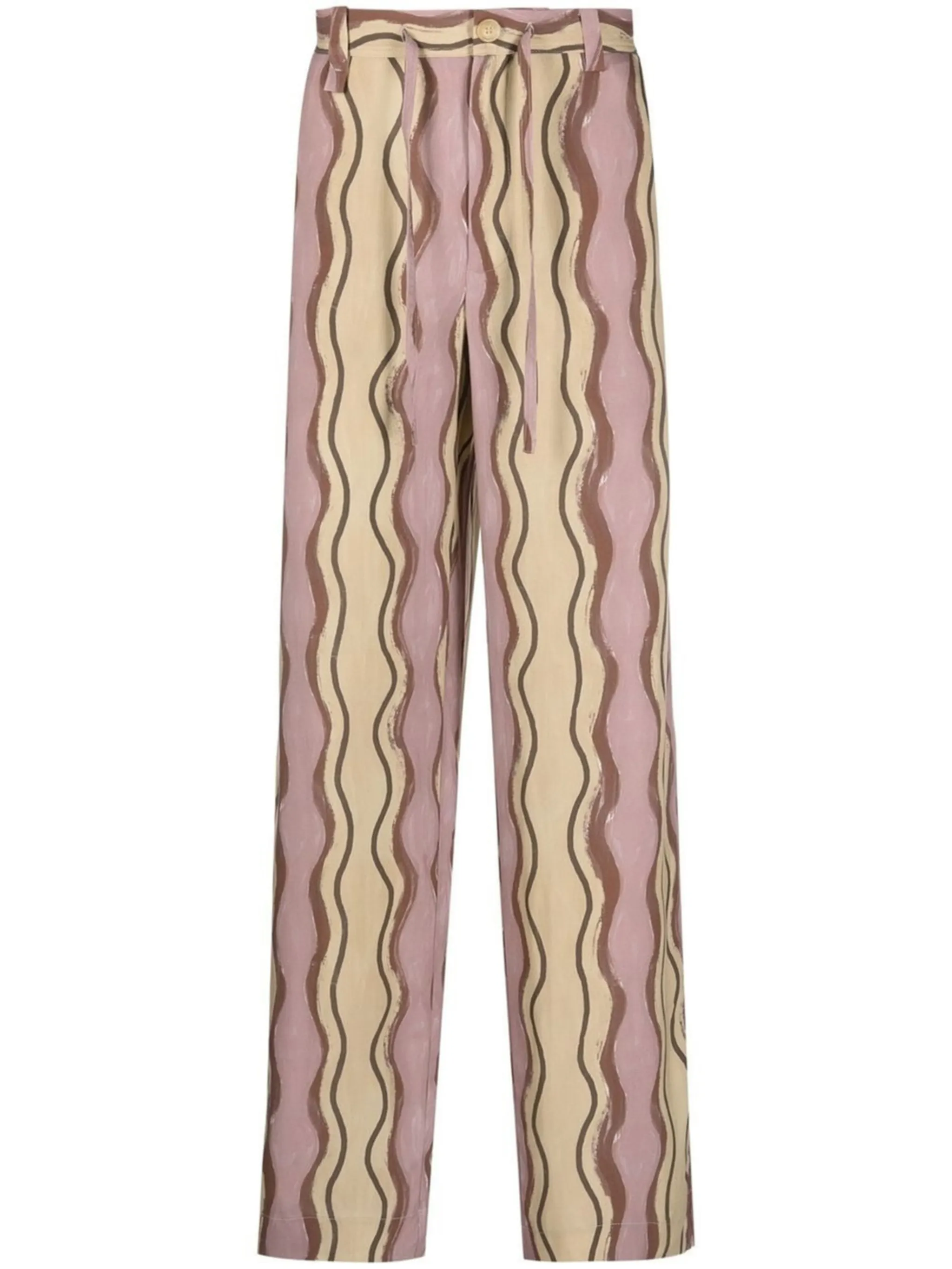 

Полосатые брюки широкого кроя Jacquemus, коричневый