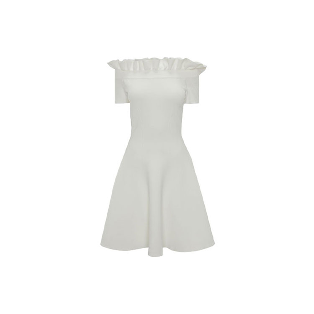 

SS22 Женское платье с короткими рукавами Alexander McQueen, слоновая кость