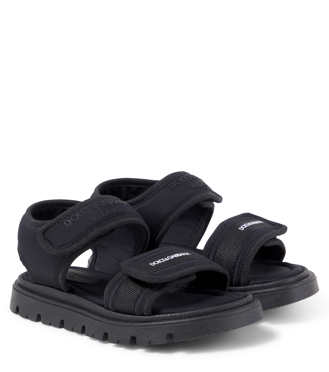 

Логотипные сетчатые сандалии Dolce&Gabbana Kids, Nero/Nero