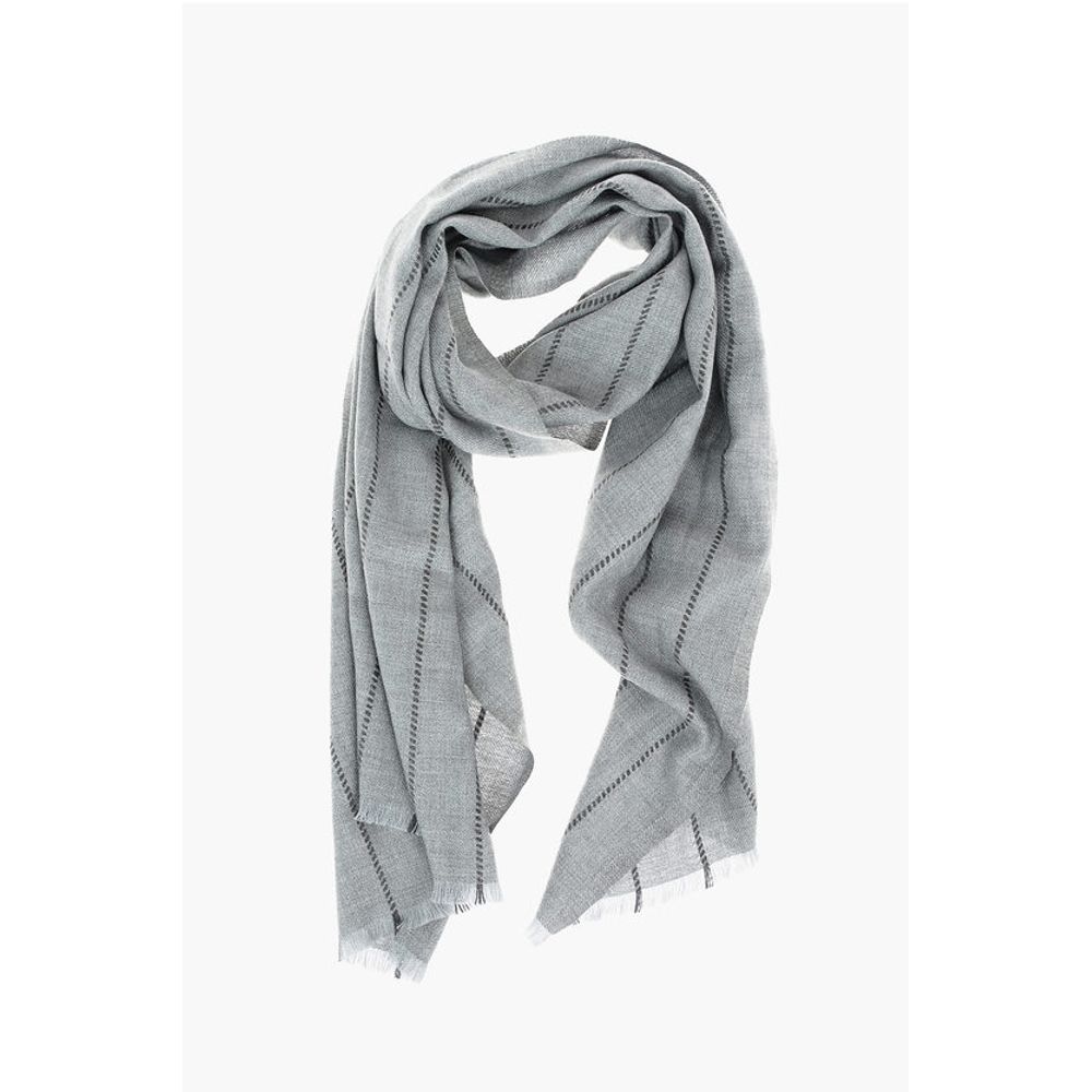 

Однотонный шарф с бахромой Ermenegildo Zegna, Gray