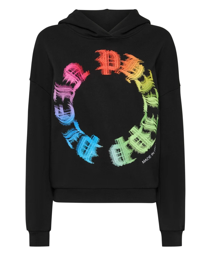 

Толстовка с капюшоном в готическом стиле. Плен. Philipp Plein, черный