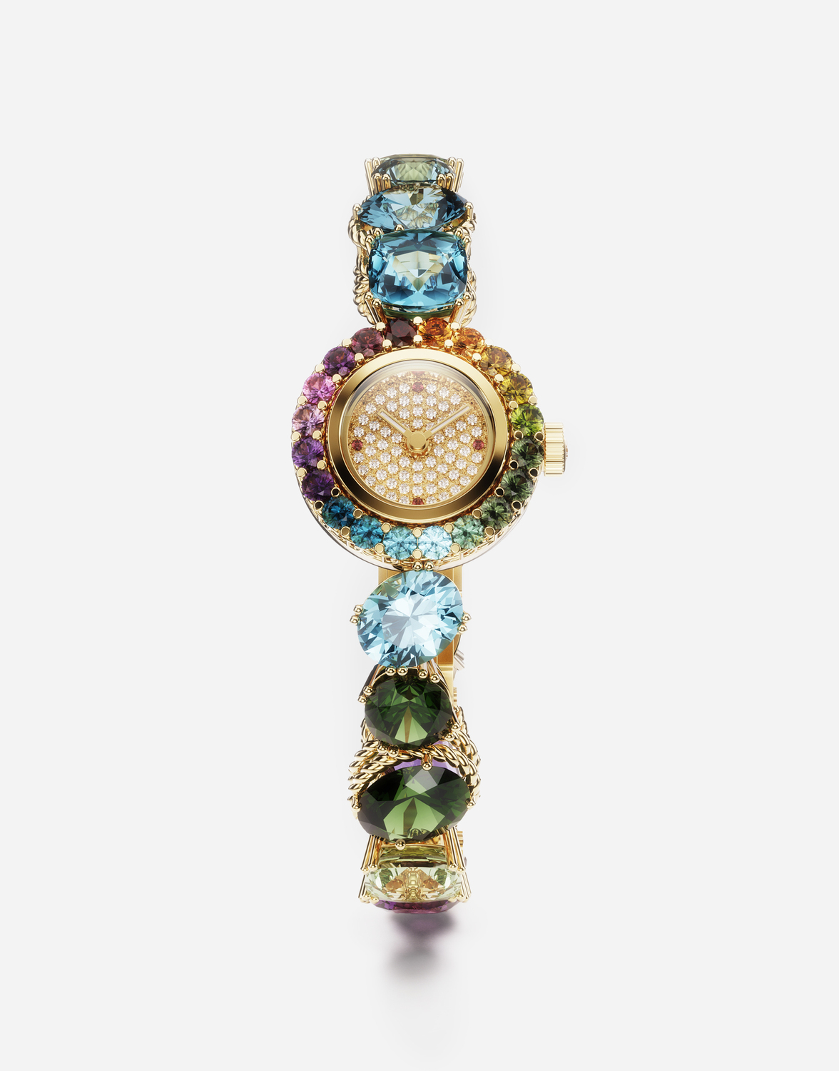 Часы Rainbow18-каратное желтое золото и разноцветные драгоценные камни DOLCE & GABBANA, черный — фото 4