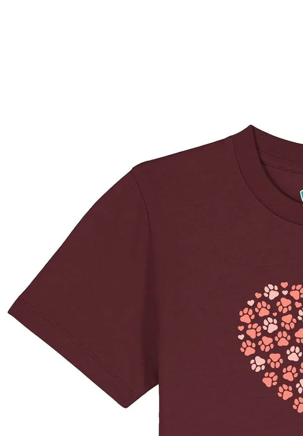 Футболка с принтом pfotenliebe Watapparel, Burgundy — фото 4