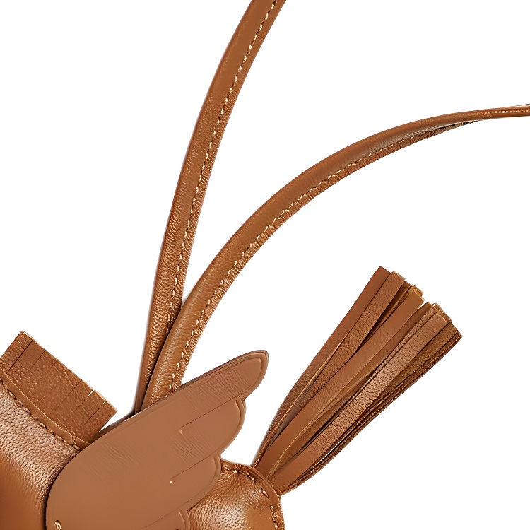 HERMES Кожаный брелок Rodeo Pegase Milo из ягненка и свифта, Gold — фото 2